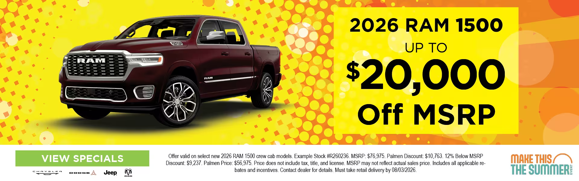 New 2026 Ram 1500 - up to $20,000 Off MSRP